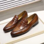 Men's Leg Leather Business Casual Shoes Cowhide Loafers