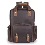 Large Leather Backpack Camera Bag with Tripod Holder 65655802